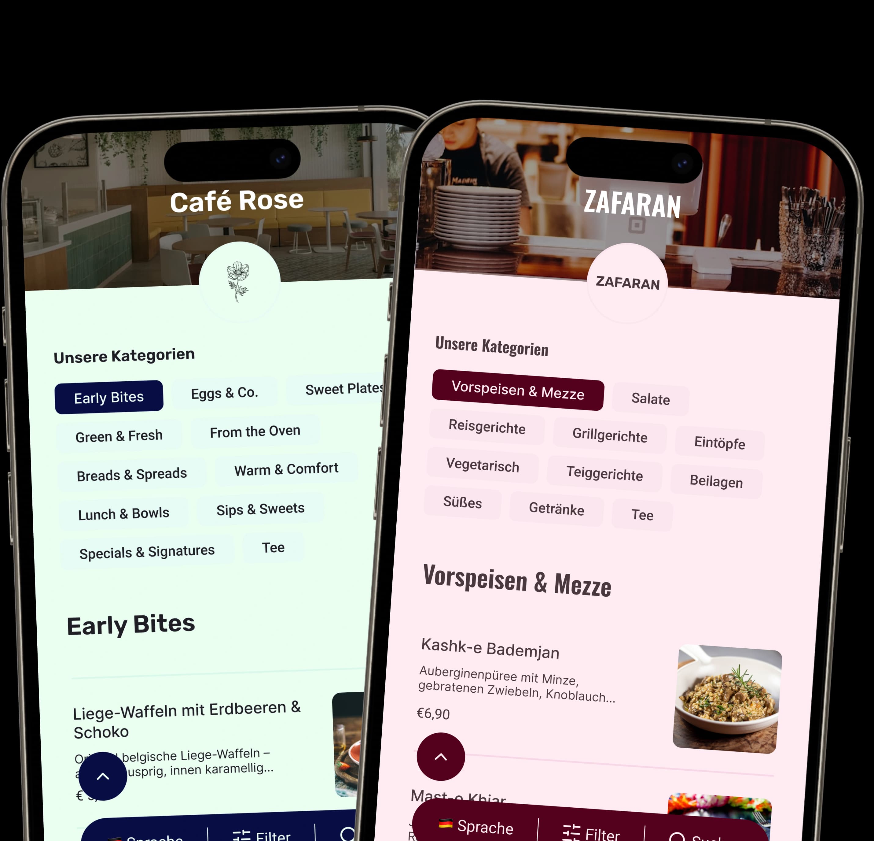 Showcase of Menü Pilot on multiple devices