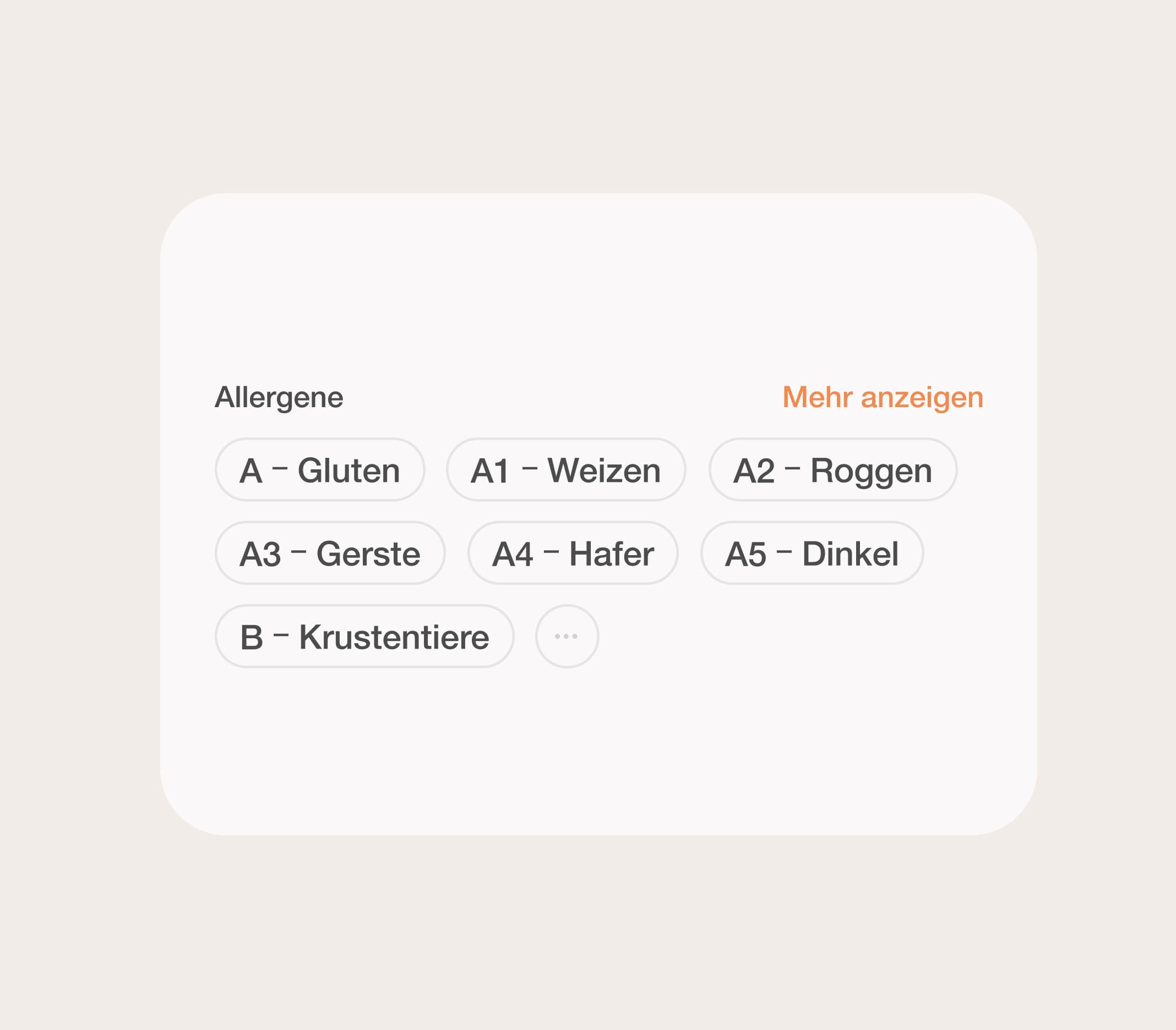 Illustration of Allergen customization